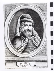 Portrait of William Caxton and his Printer